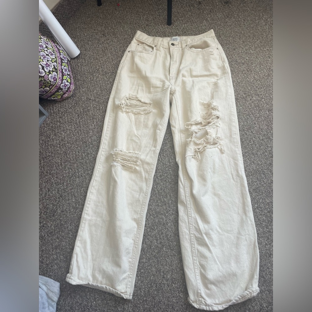 cream jeans